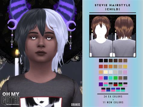 Oranostrs Oh My Goth Stevie Hairstyle Child Sims 4 Cc Goth