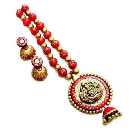 Red Designer Terracotta Necklace Set Size Medium At Rs 400set In Chennai