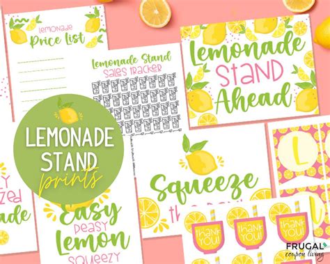 Cute Lemonade Stand Signs Printable Set Banner Price Sheet Etsy