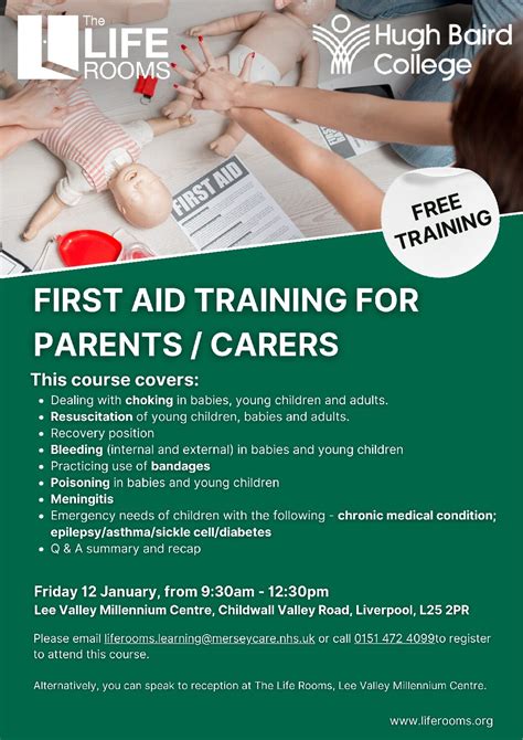 Free First Aid Training For Parents Carers Information St Paschal Baylon