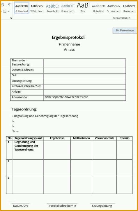 Unvergleichlich Ergebnisprotokoll Erstellen So Geht Es Richtig 1 1