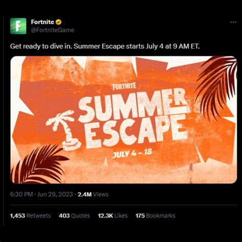 Fortnite Summer Escape Event Start Date Quests And Rewards Dexerto