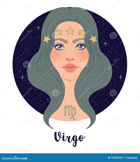 Illustration Of Virgo Astrological Sign As A Beautiful Girl Zodiac