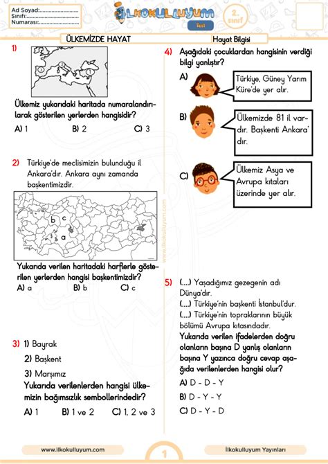 S N F Hayat Bilgisi Lkemizde Hayat Nite Tekrar Testi