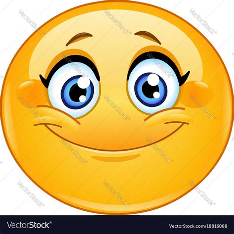 Smiling Female Emoticon Royalty Free Vector Image