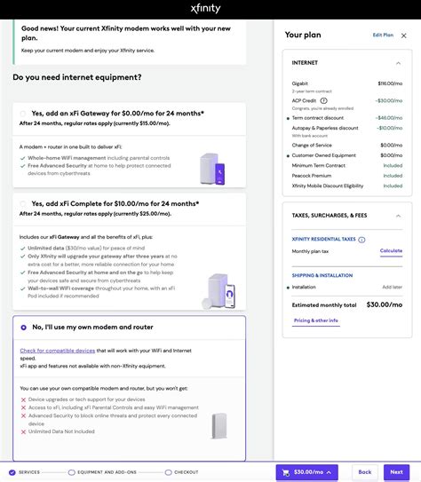 Need to switch plan, no option to keep my current xfi modem, more in