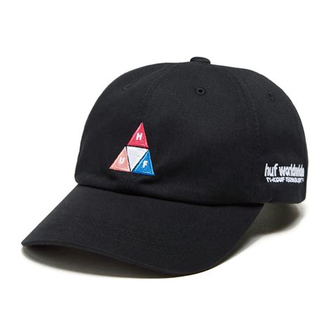 Huf Peak Logo 6 Panel Hat Black Boardworld Store