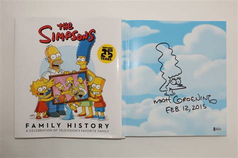 Matt Groening Signed Autograph The Simpsons Book Original Art Marge