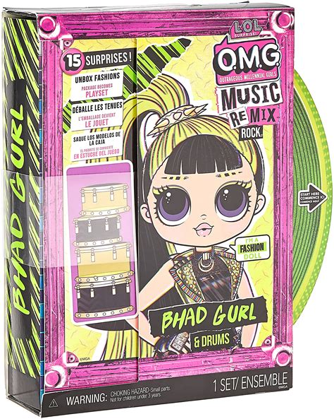 Lol Surprise Omg Remix Rock Bhad Gurl Fashion Doll With 15 Surprises Including Drums Outfit