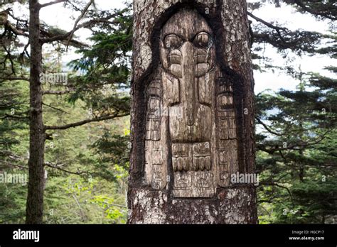 Sign The Raven Clan Territory Tree Carving Tlingit Indians Juneau