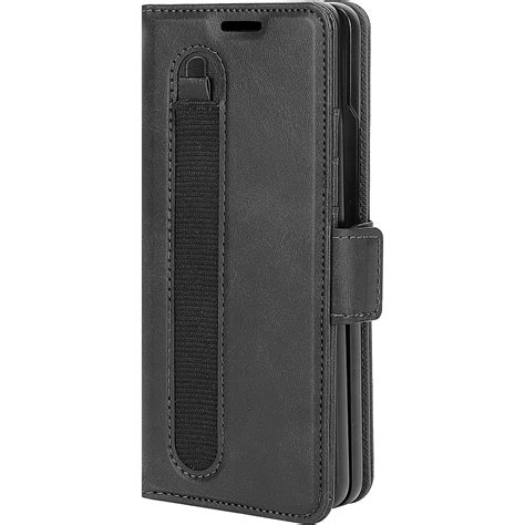 Saharacase Leather Folio Wallet Case For Samsung Galaxy Z Fold Black