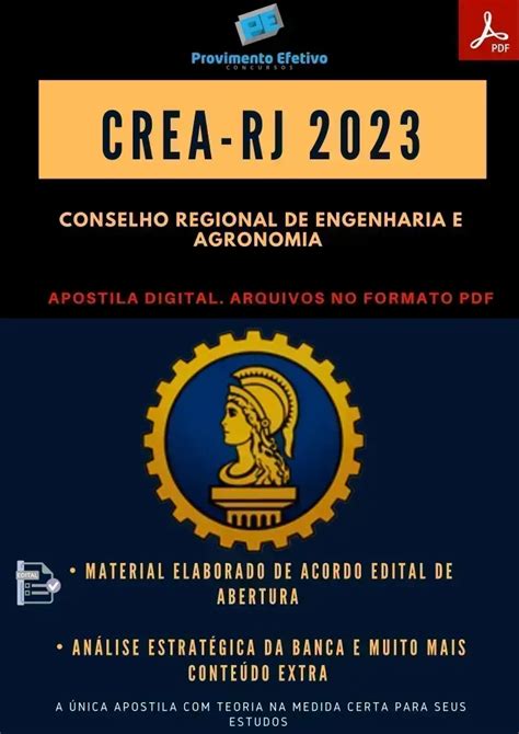 Provimento Efetivo Concursos Apostila Crea Rj Engenheiro Civil Ano