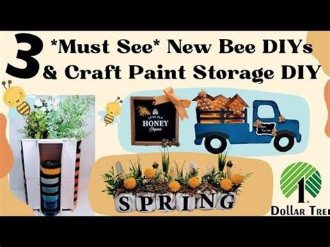 3 Must See New Bee Dollar Tree DIYs Craft Paint Storage DIY