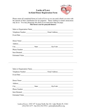 Fillable Online Locksoflove In Kind Registration Doc Trust Account