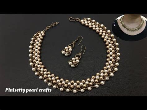 Party Wear Beaded Necklace Making At Home Diy Pearl Necklace Chokar