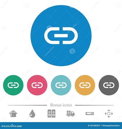 Insert Link Flat Round Icons Stock Vector Illustration Of Icons