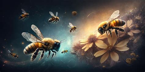 Honey Bee In Outer Space Space Fantasy Stock Photo Image Of Gold