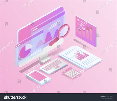 Business Analysis System Isometric Blue Light Stock Vector Royalty Free 1091951099 Shutterstock