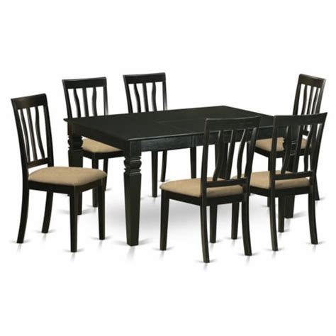 East West Furniture Weston Piece Traditional Wood Dining Set In Black