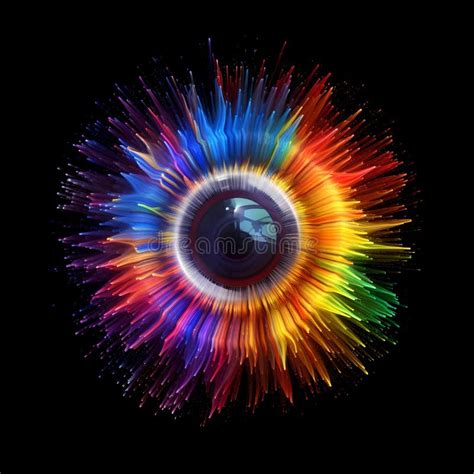 Human Bright Rainbow Iris Eye Generative Ai Stock Illustration