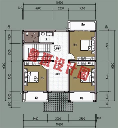 100平米两层小别墅设计图，农村自建推荐二层别墅设计图鲁班设计图纸官网