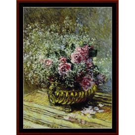 Flowers In A Pot Monet Cross Stitch Pattern By Cross Stitch