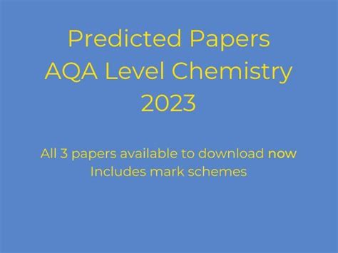 Aqa A Level Chemistry Practice Mock Paper Teaching Resources