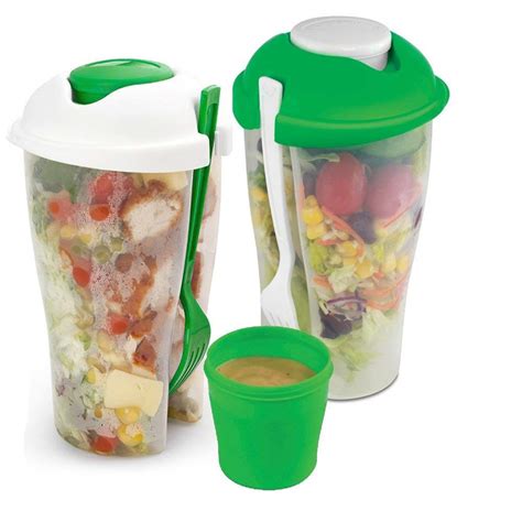 Fresh Salad To Go Serving Cup Salad Shaker With Dressing Container Fork