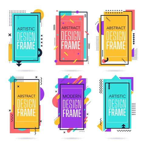 Premium Vector | Memphis commercial frames. Minimalist abstract layout ...