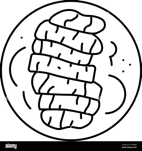 Teriyaki Chicken Japanese Food Line Icon Vector Illustration Stock