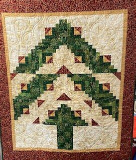 Log Cabin Christmas Tree Wall Hanging 40 X 47