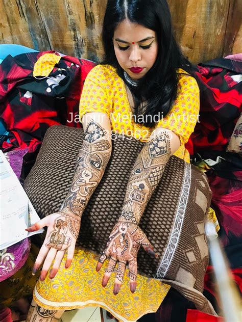 Bridal Dulha Dulhan Kalash Dholak Shahnai Mehendi Designs Dulhan Mehendi Design Jaipur