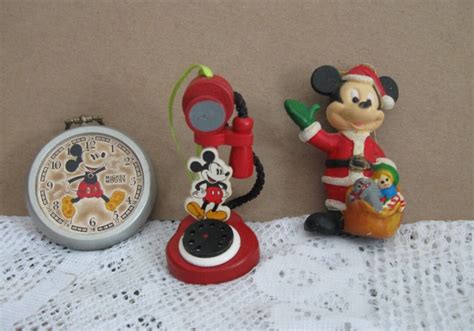 Three Vintage Mickey Mouse Christmas Ornaments From Disney World in ...