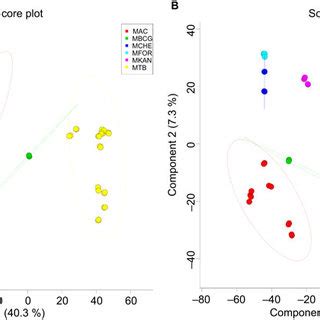 A PCA Score Plot And B PLS DA Score Plot Generated Using