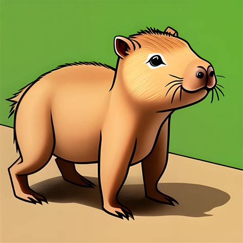 Capybara Two Legs Cute Cartoon Arthub Ai