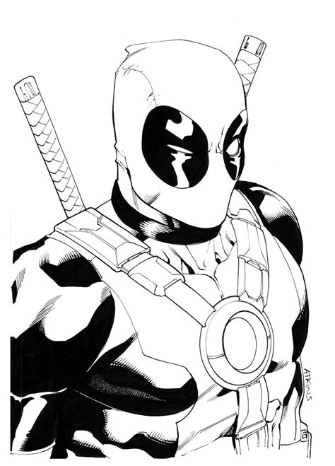 Deadpool Black And White Drawing Clip Art Library