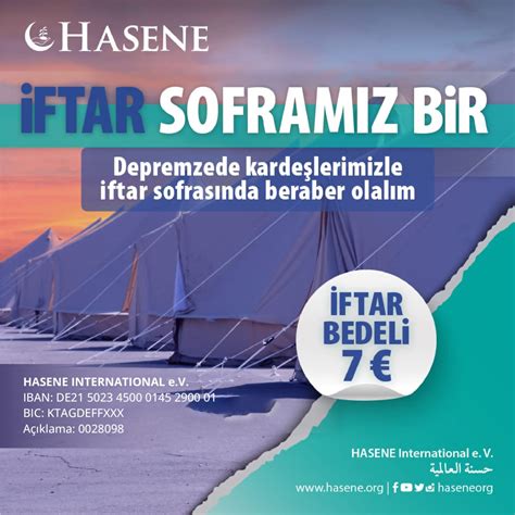 Hasene International e V Depremzede kardeşlerimizle iftar