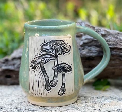 Mushroom Mug Mushrooms Pottery Ceramics Handmade Coffee Etsy