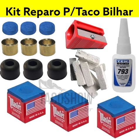 Kit Reparo De Taco De Sinuca Bilhar 3 Sola De Couro 11 Mm 1 Cola 1