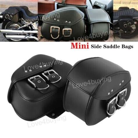 2x Motorcycle PU Leather Saddle Bags For Yamaha V Star XVS 250 650 950