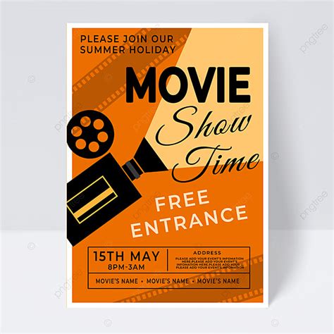 Film Projector Retro Style Movie Event Flyer Template Download On Pngtree