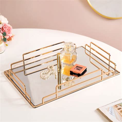 Rectangular Minimalist Mirror Decorative Tray Online Premium