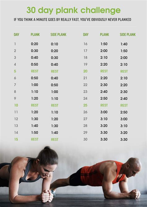 Day Plank Challenge Printable