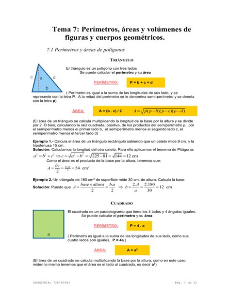 Areas Y Volumenes