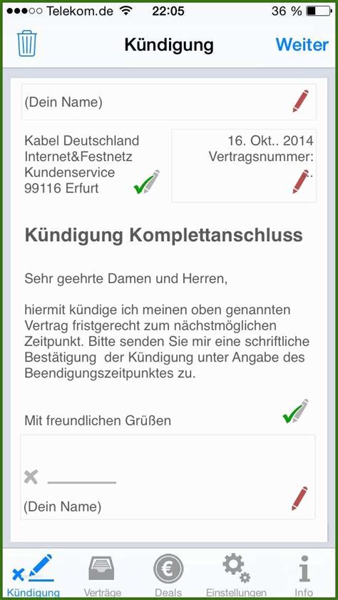 018 Vodafone Kabel Deutschland Kündigung Umzug Vorlage Vodafone