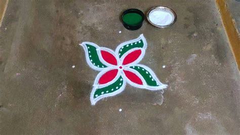 Margazhi Madham Poo Colour Kolam Designs 5 Dots Sankranthi Muggulu