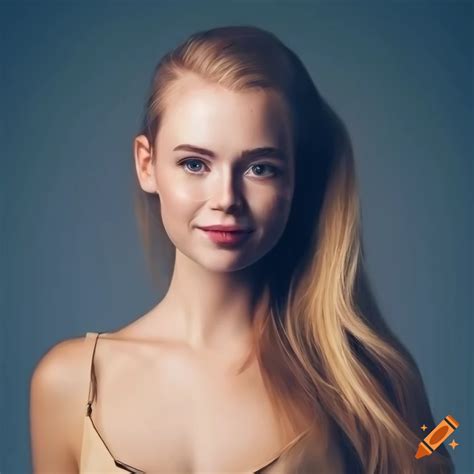 Portrait Of A Smiling Woman With Freckles And Blonde Hair On Craiyon