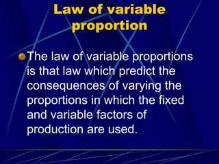 Law Of Variable Proportion Ppt