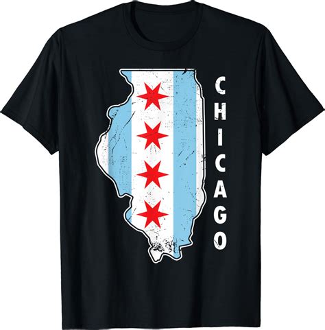 Vintage Style Chicago T Design Idea Chicago Flag T Shirt