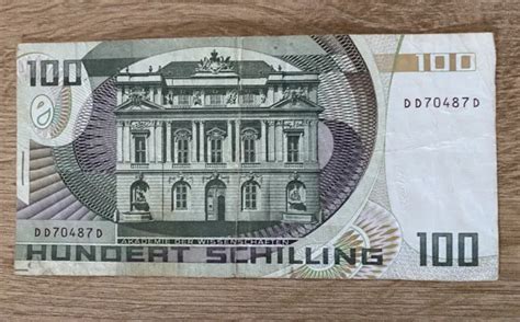 Schilling Geldschein Banknote Papiergeld Sterreich